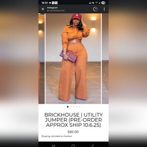 Utility Jumpsuit in Rust